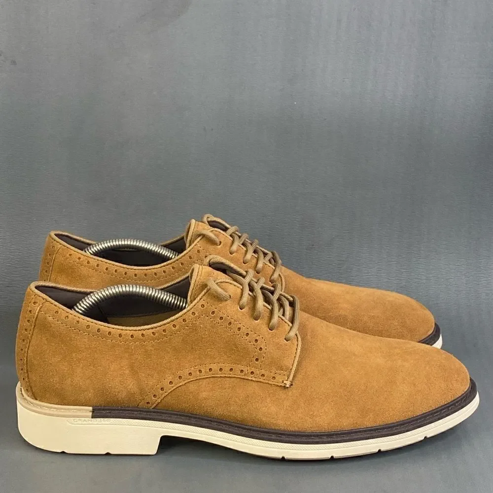 Cole Haan The Go-to Plain Toe brown suede comfort Oxford shoes mens size 11.5